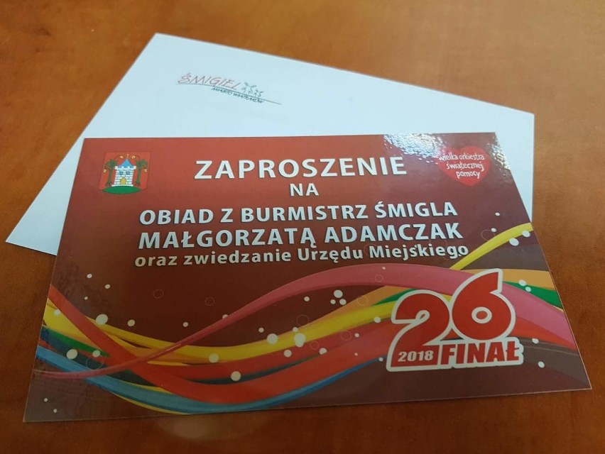 Obiad z burmistrz Śmigla do wylicytowania podczas finału...