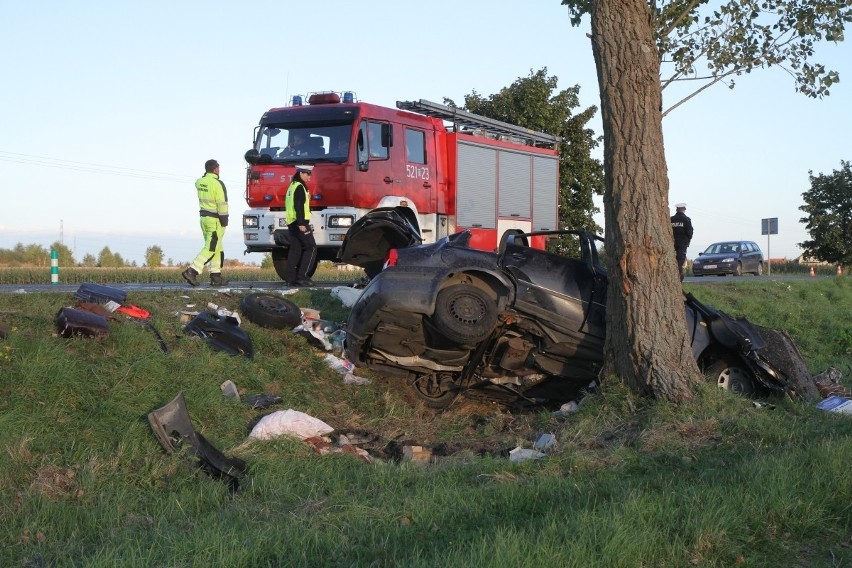 Wypadek na trasie Wrocław - Oława. Auta zderzyły się czołowo [ZDJĘCIA]