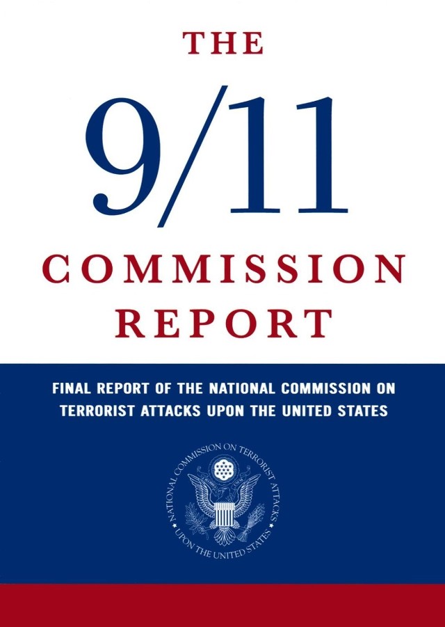 Okładka raportu kończonego prace komisji ds. wyjaśnienia ataków 9/11 (http://commons.wikimedia.org/wiki/File:911report_cover_HIGHRES.png)