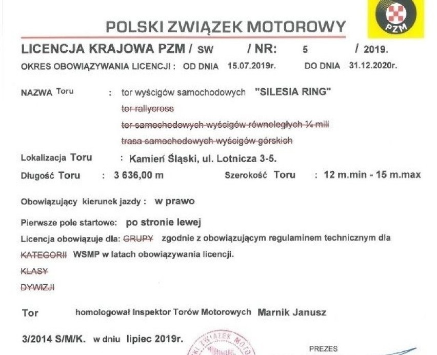 Tor Silesia Ring w Kamieniu Śląskim zdobył homologację PZM. To szansa na powrót Wyścigowych Samochodowych Mistrzostw Polski