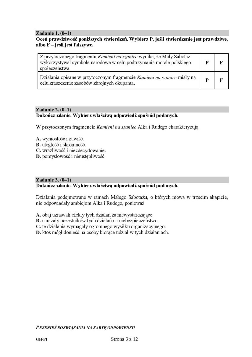 Język polski - arkusze CKE z 10 kwietnia 2019 [egzamin gimnazjalny]