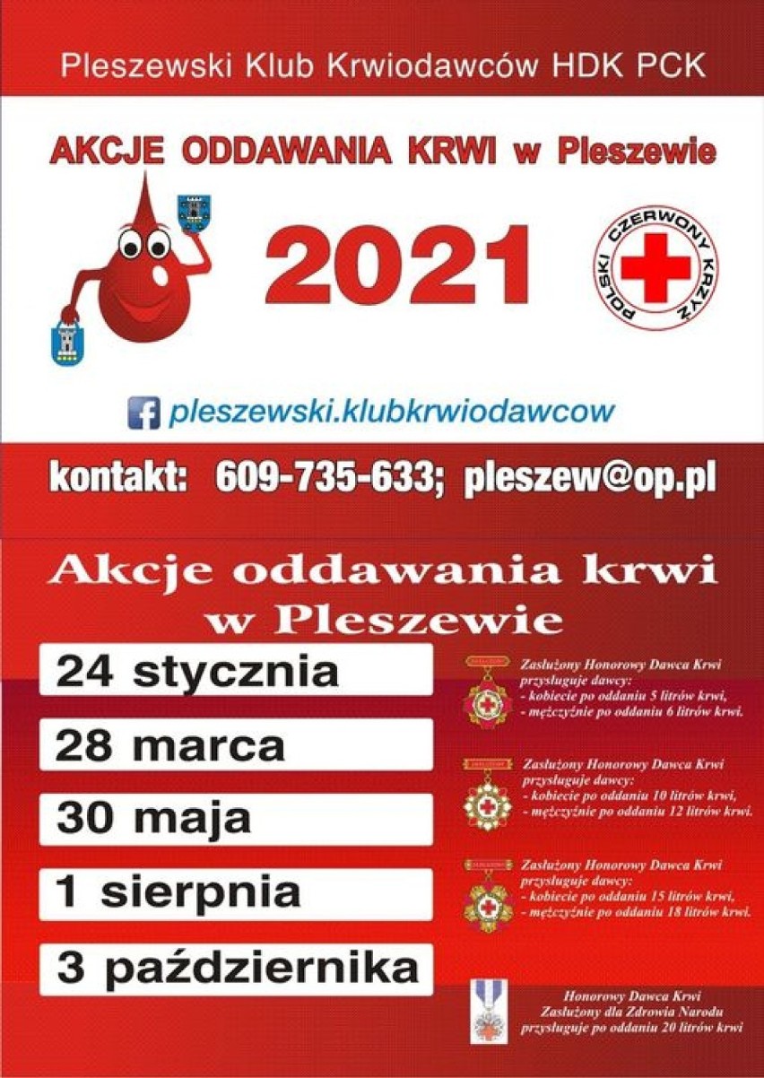 W 2021 r. PKK zaplanował 5 akcji oddawania krwi. Pierwsza odbędzie się już 24 stycznia