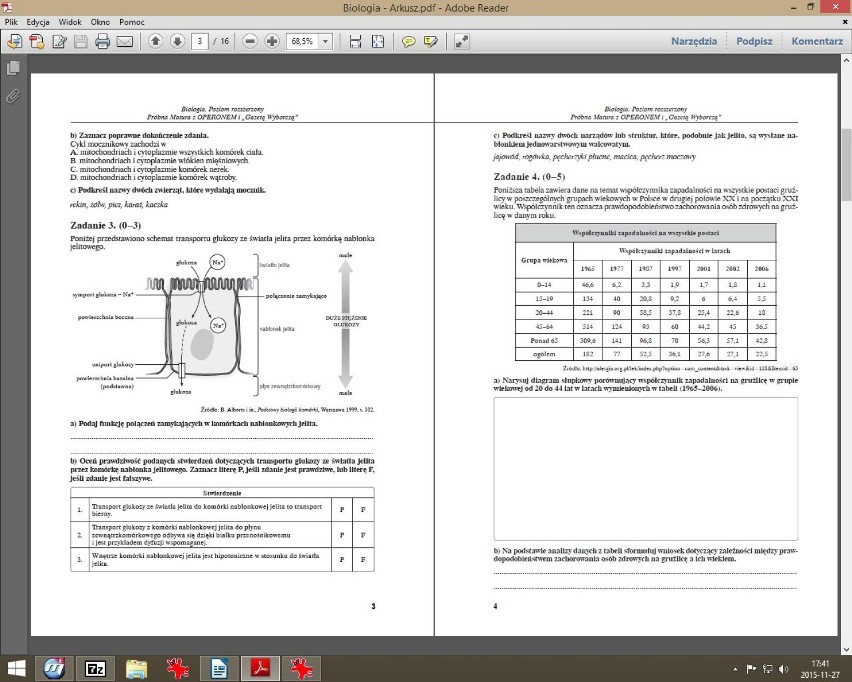 MATURA PRÓBNA 2015/2016 OPERON -  WOS, biologia, geografia,...