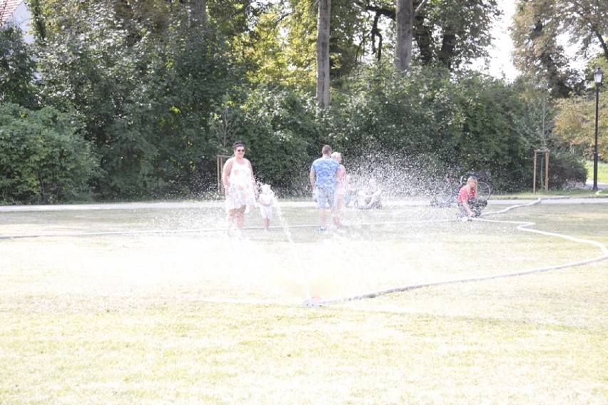 Kurtyna wodna w sycowskim parku. Pokaz ratownictwa OSP Syców (GALERIA i FELIETON)