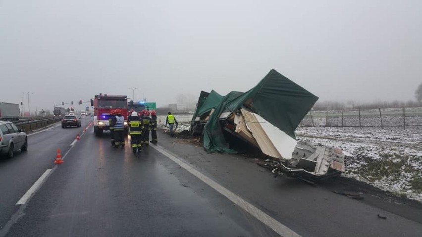 Zderzenie ciężarówek na DK 1 w Kościelcu.