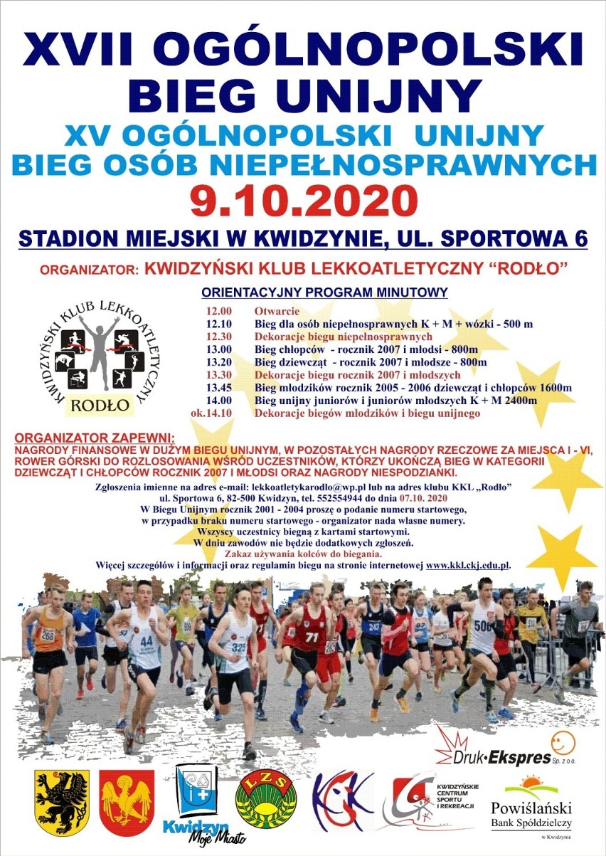 Kwidzyn. XVII Unijny Ogólnopolski Bieg Uliczny i Ogólnopolski Bieg Osób Niepełnosprawnych w piątek na stadionie miejskim