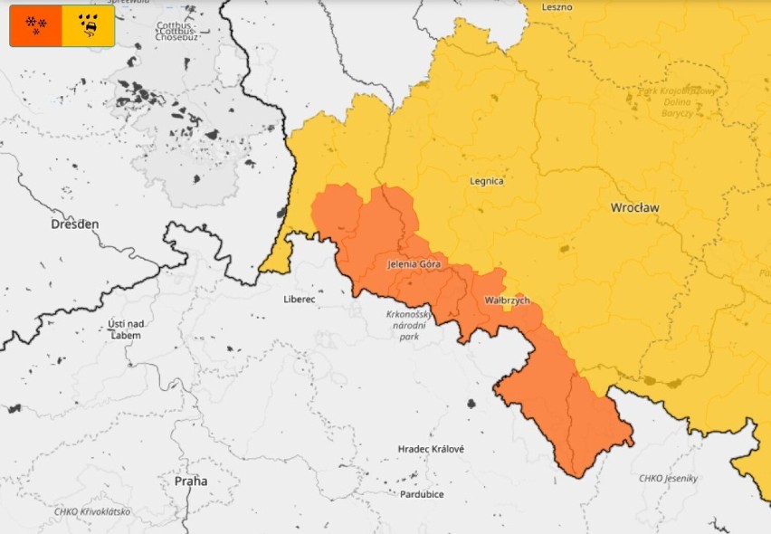 Ostrzeżenia o intensywnych opadach śniegu I i II stopnia na...