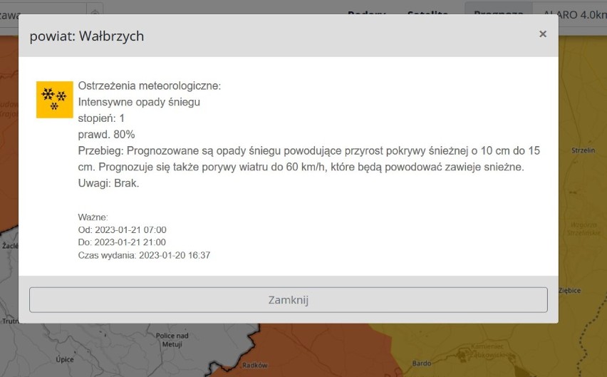 Ostrzeżenia o intensywnych opadach śniegu I i II stopnia na...