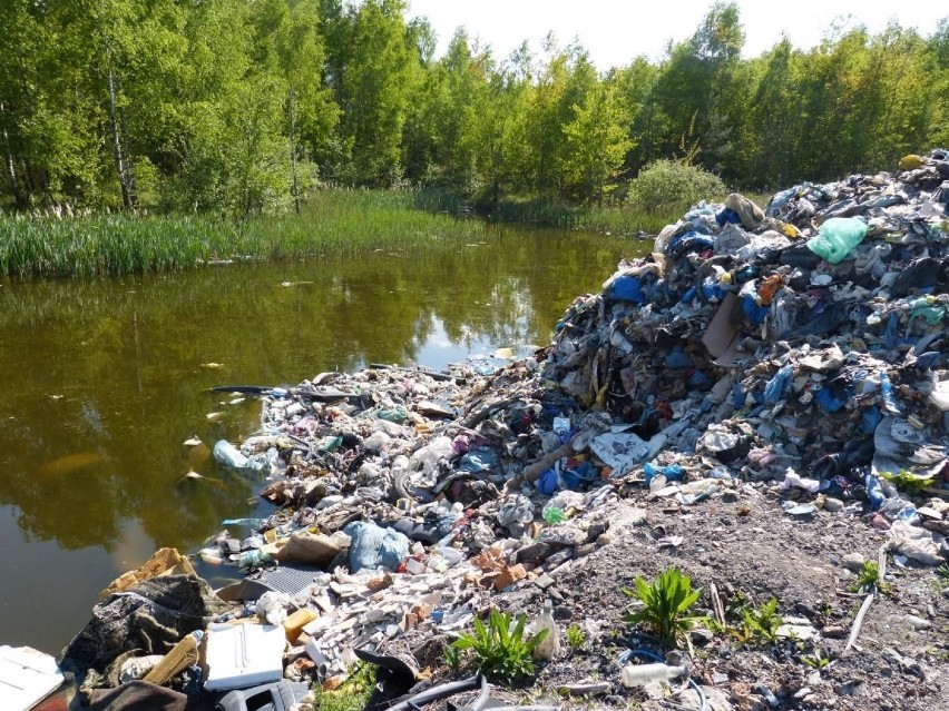 Przecieszyn. Nielegalne wysypisko śmieci ze Śląska