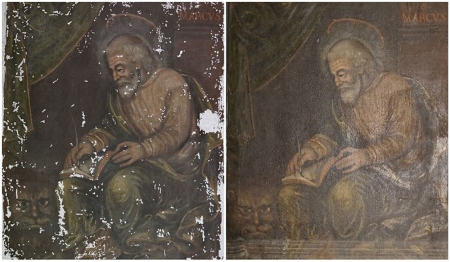 W zabytkowym kościele w Binarowej zakończyły się prace konserwatorskie przy kolejnej z szaf w zakrystii, stropie nowy głównej oraz obrazie św. Marka datowanym na 1725