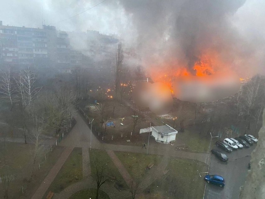 W pobliżu przedszkola w Browarach w obwodzie kijowskim rozbił się śmigłowiec. Obecnie badane są okoliczności zdarzenia