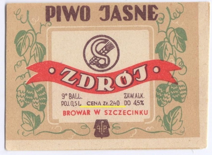 Etykieta szczecineckiego piwa w czasach PRL