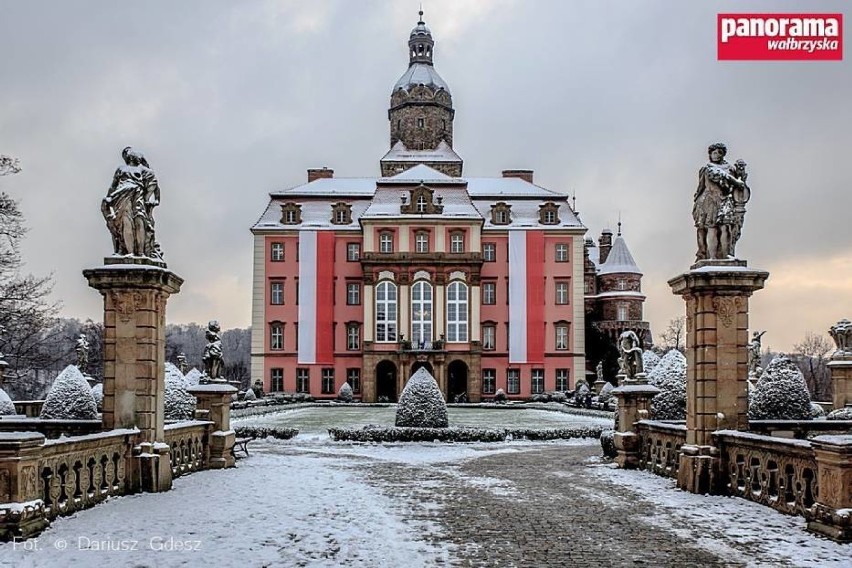 Zamek Książ w Wałbrzychu w zimowej szacie