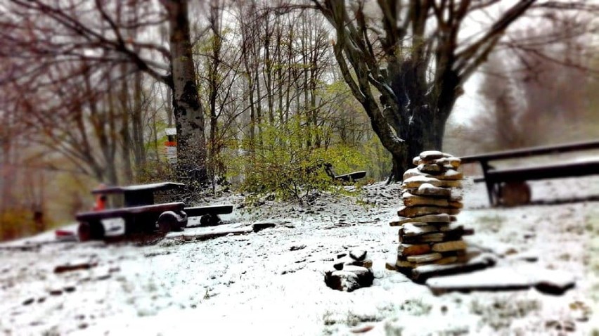Majówka w Beskidach ze śniegiem! Cały czas pada. Na szlakach panują bardzo trudne warunki [ZDJĘCIA]