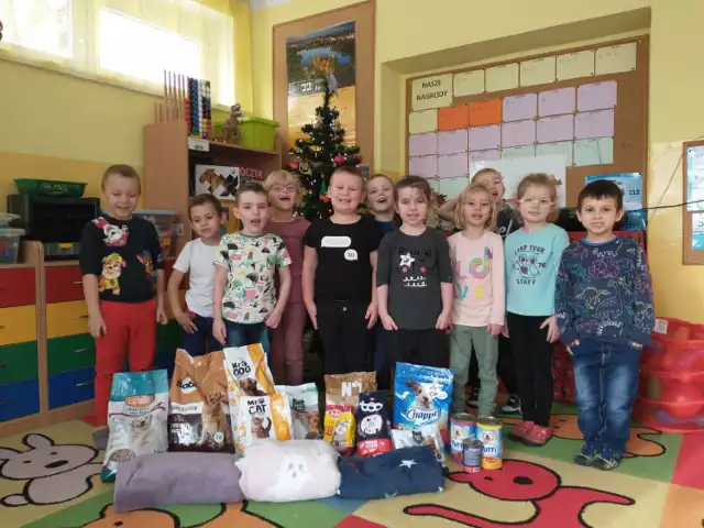 Przedszkole nr 1 wspiera grupę "Zwierzoluby Łęczyca". Przekazano ponad 60 kg karmy