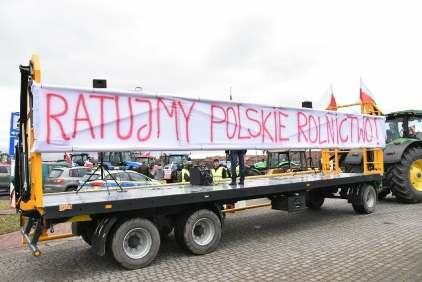 Wcześniejszy protest rolników w Malborku - 20 lutegio 2024...