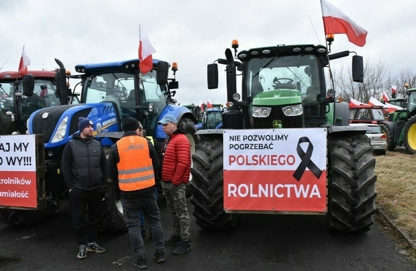 Wcześniejszy protest rolników w Malborku - 20 lutegio 2024...