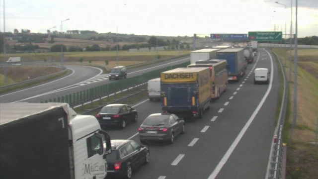 Autostrada A4 w kierunku Krakowa, stan na godz. 17.