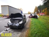 Wypadek w Pogorzelicach. Pasażer auta trafił do szpitala