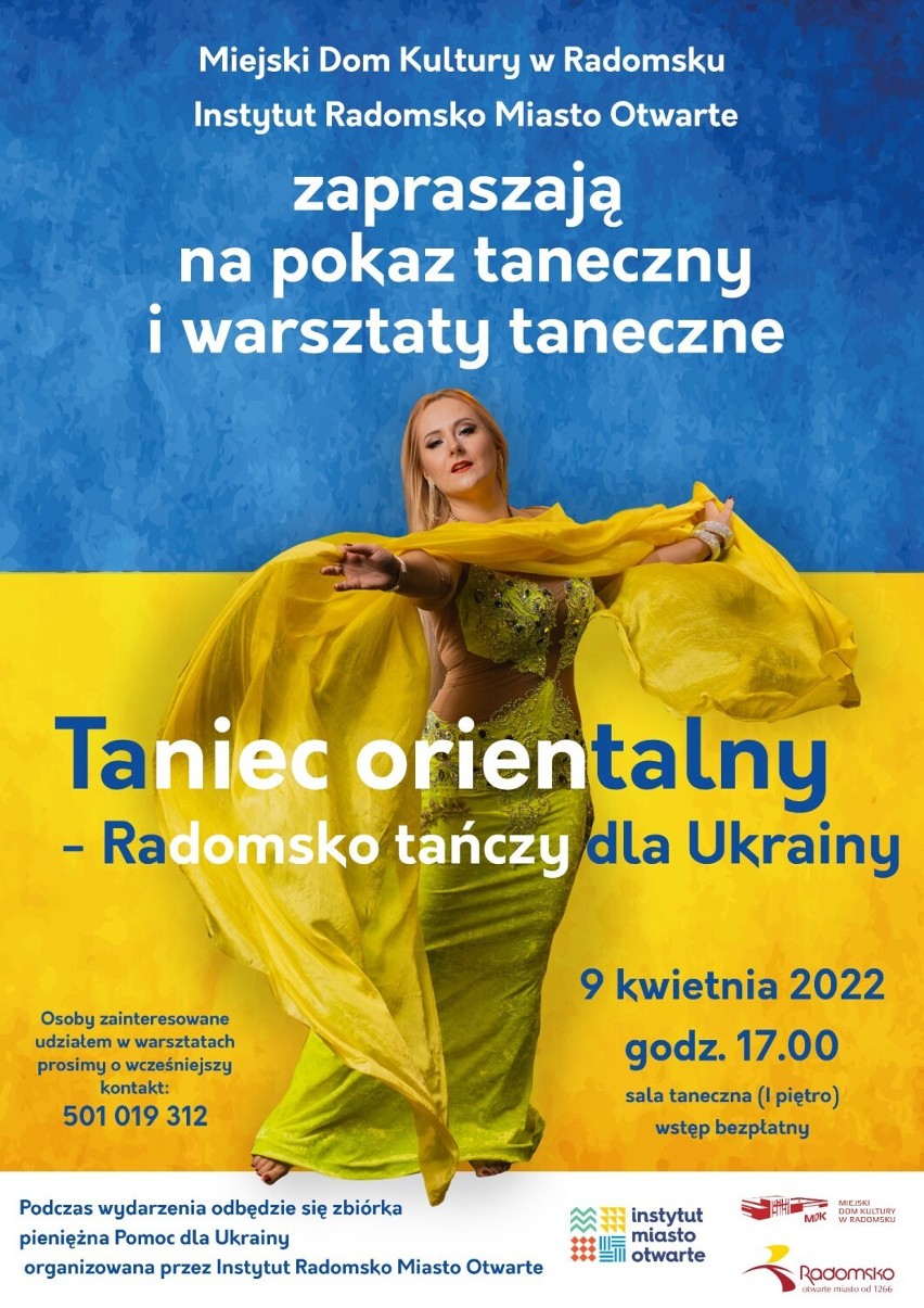 Taniec orientalny. Radomsko tańczy dla Ukrainy - pokaz i warsztaty w MDK w Radomsku