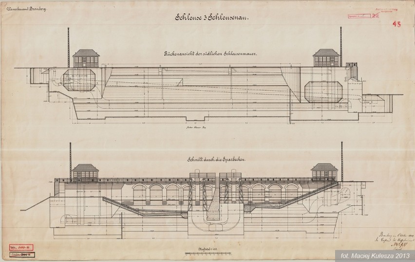 Plan Śluzy Okole z 1916 roku