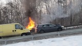 Pożar samochodu na Roździeńskiego w Katowicach