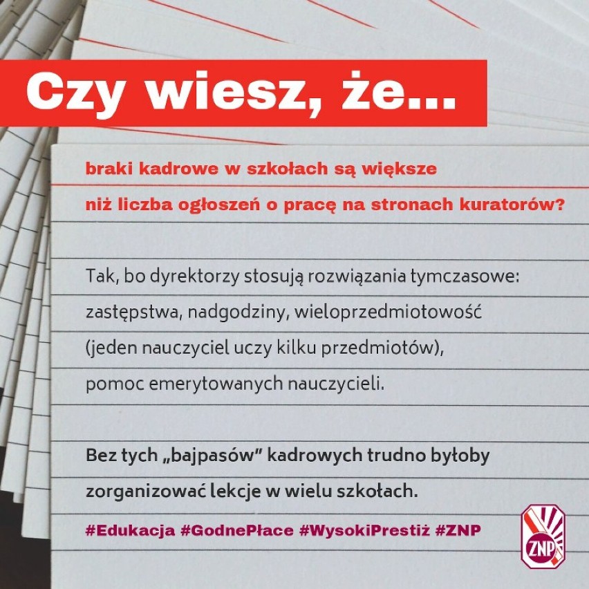 Informacyjna akcja protestacyjna polskich nauczycieli trwa również w Kościanie. Na czym polega i jakie są oczekiwania nauczycieli?