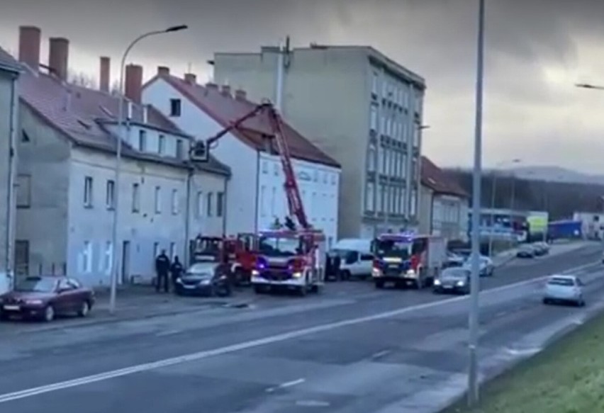 Pożar przy ul. Armii Krajowej 5 w Wałbrzychu