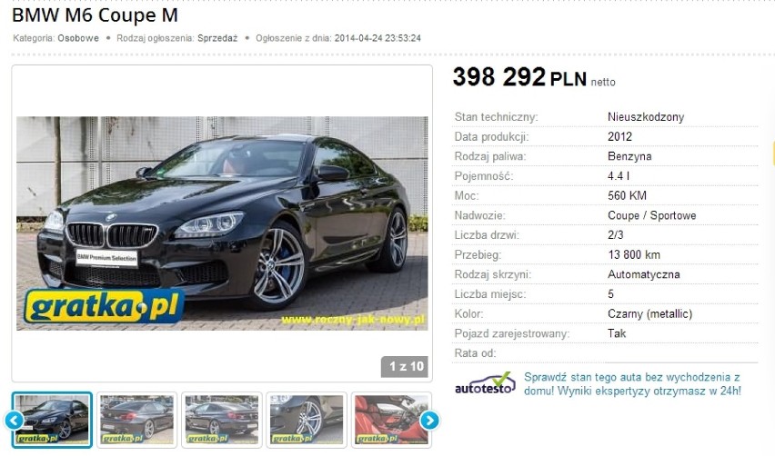BMW M6 Coupe M za 398 292 PLN