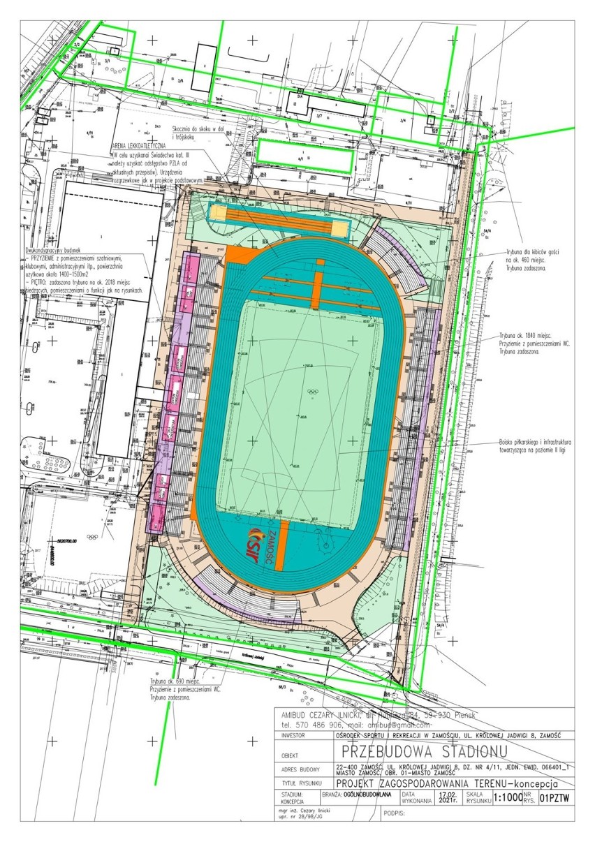 Zmiany w projekcie Stadionu Miejskiego w Zamościu