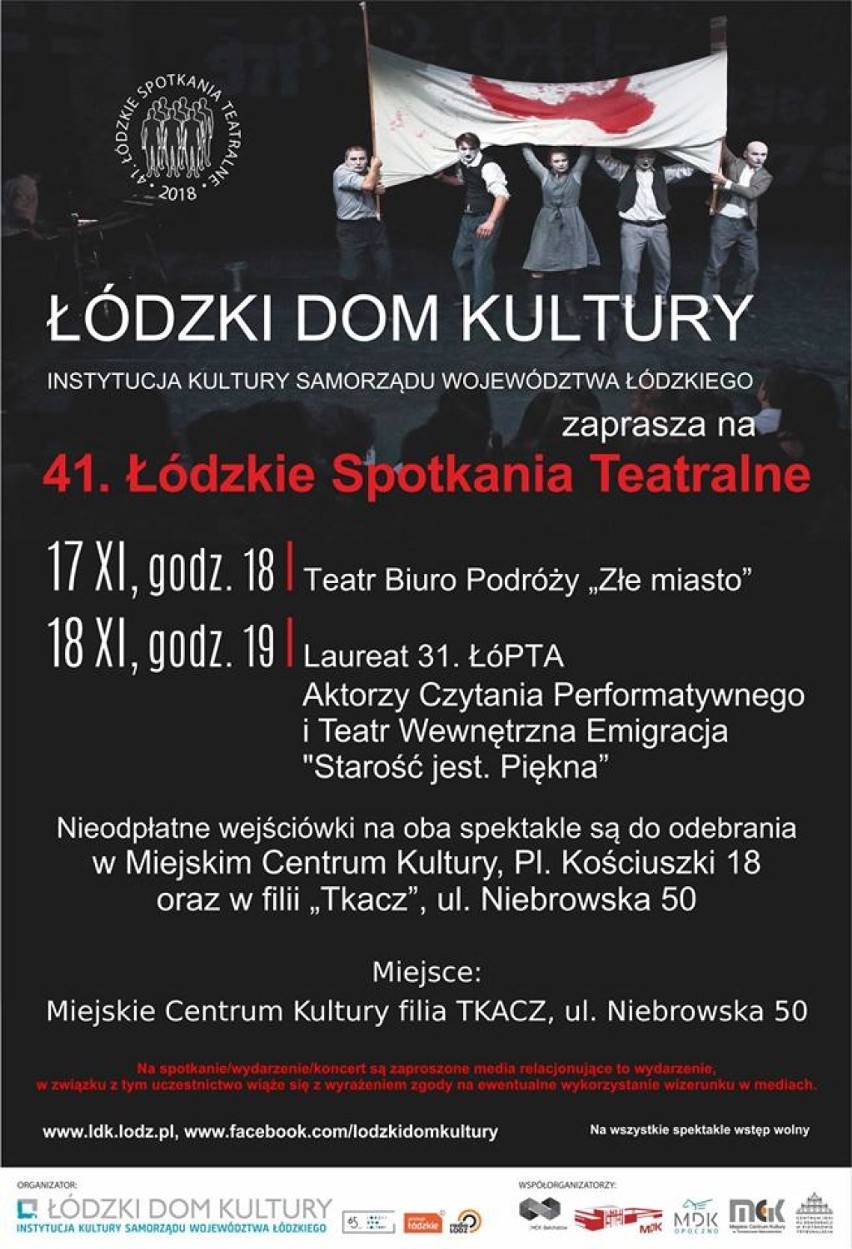 Łódzkie Spotkania Teatralne w Tomaszowie odbędą się w najbliższy weekend. Odbierz bezpłatną wejściówkę