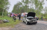 Wypadek na drodze krajowej nr 48 w Inowłodzu. Dachował samochód osobowy [ZDJĘCIA]