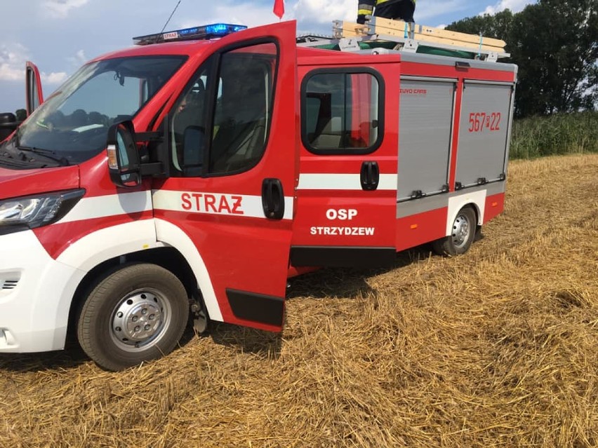 Pożar zboża na pniu między Mamotami a Kurcewem