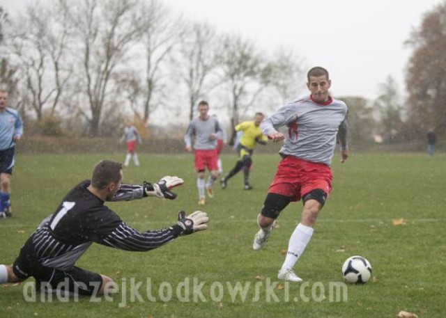 Dawid Kwiatkowski, strzelił pierwszą bramkę w meczu w Lipnie