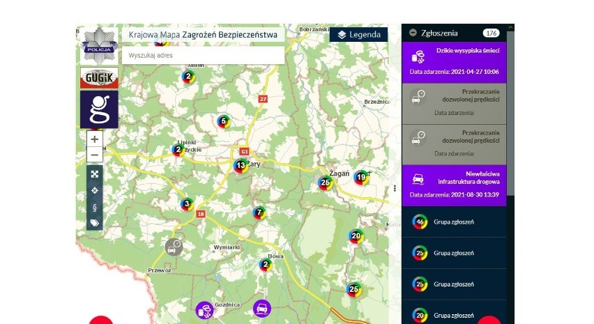 Niebezpieczne miejsca w Żarach. Te zagrożenia zaznaczyli mieszkańcy na policyjnej mapie