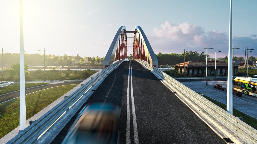 Most nad torami kolejowymi w Bukownie - wizualizacja