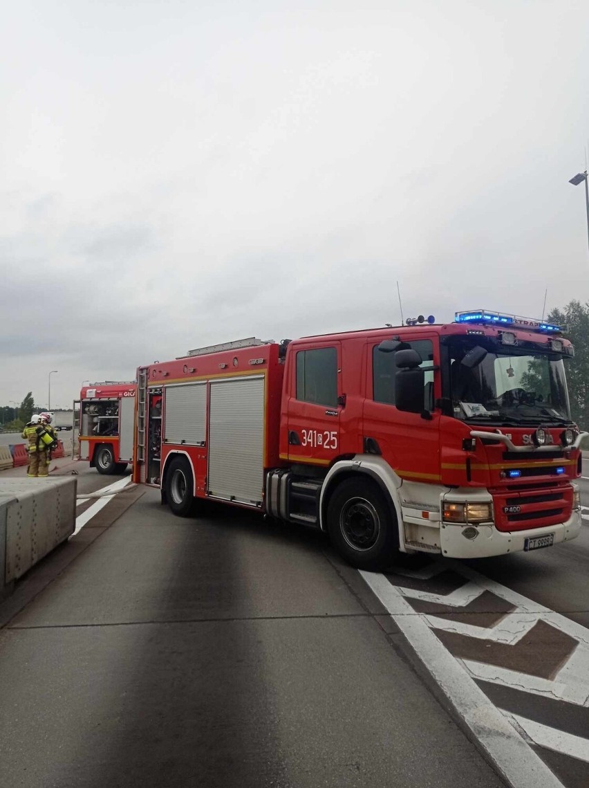 Akcja strażaków na autostradzie A1 pod Toruniem