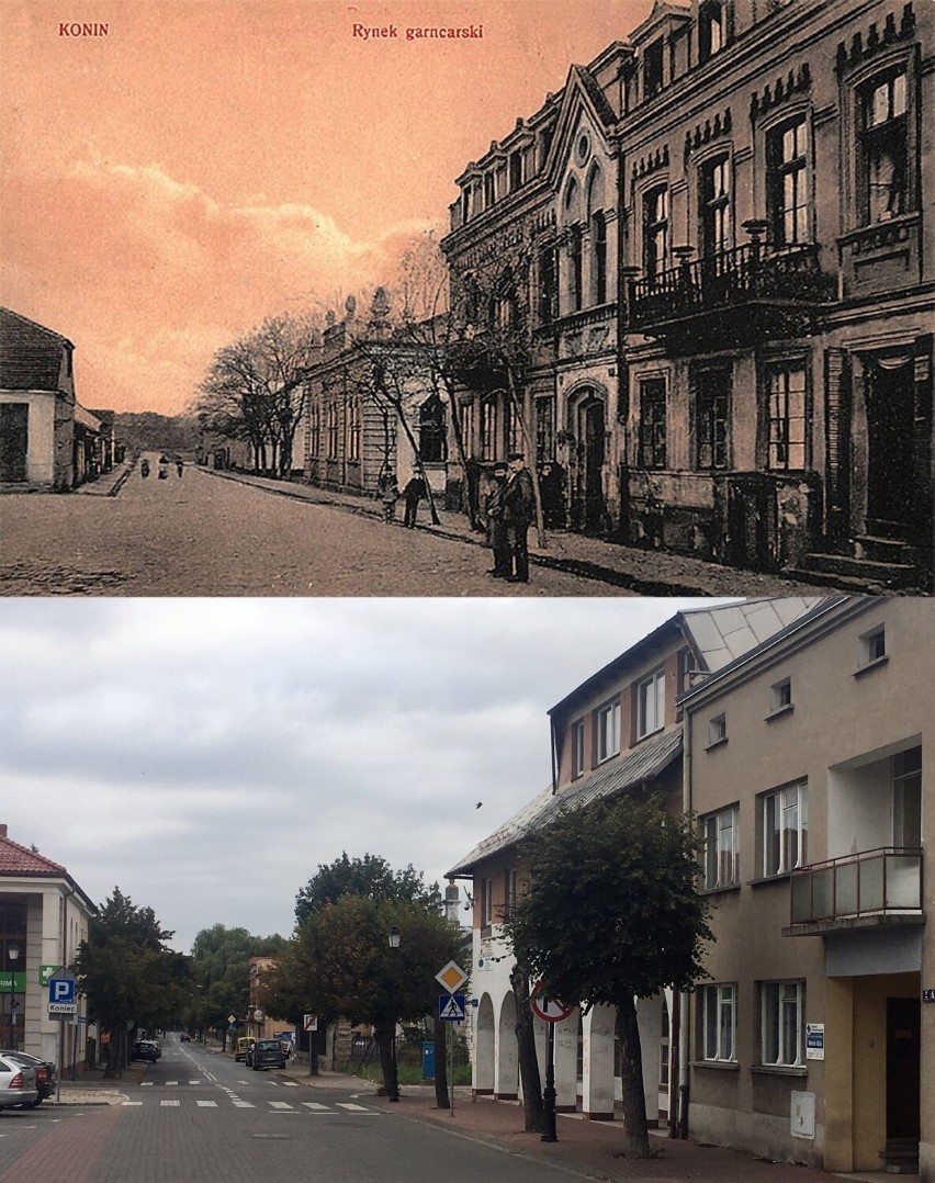 Plac Zamkowy (ówczesny Rynek Garncarski), rok 1916 i 2019