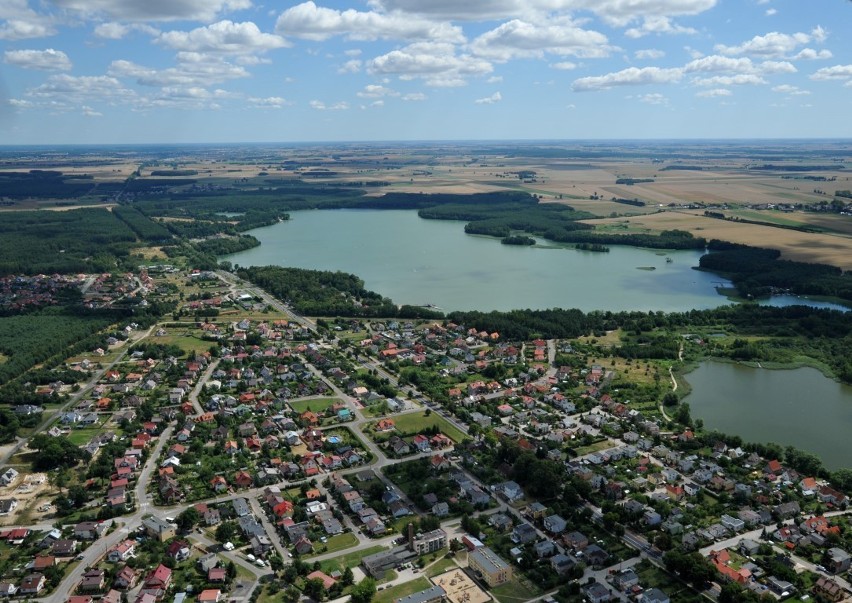 Człuchów z lotu ptaka. Lipiec 2013