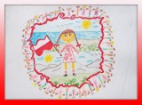 „Biało-czerwona” – mój rysunek z flagą Polski. Amelia Kuczyńska zwyciężyła w konkursie plastycznym burmistrza Dębicy [GALERIA PRAC]
