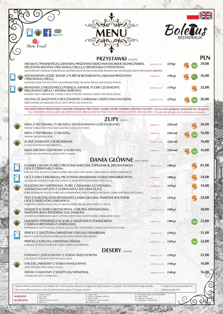 Zimowe menu w Restauracji Boletus w Zamku Kliczków!