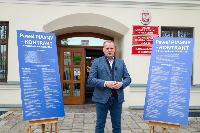 Paweł Piasny podpisał "kontrakt z mieszkańcami gminy Olkusz". Kandydat na burmistrza zaprezentował swoje pomysły na rozwój miasta i sołectw