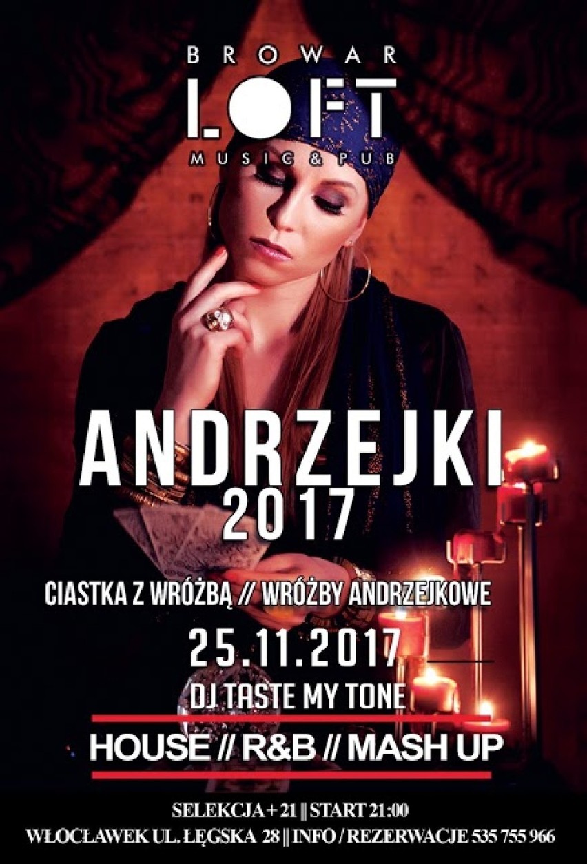 Andrzejki w klubie Browar Loft Music & Bar Włocławek