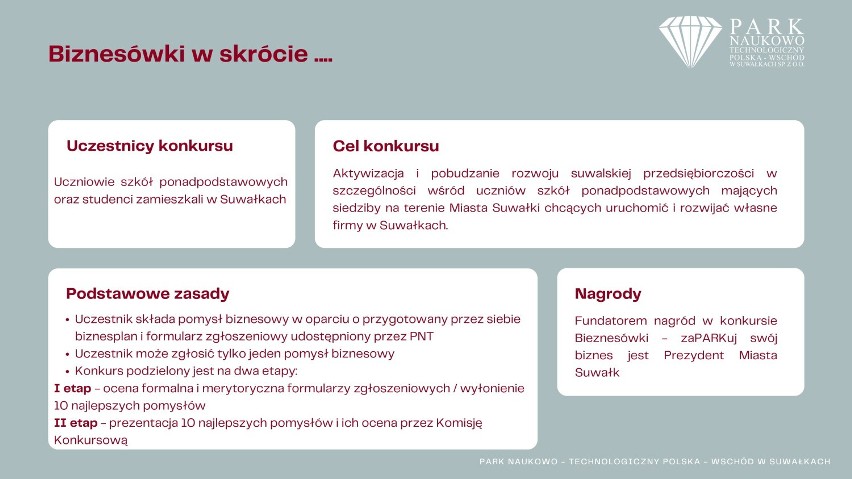 Park Naukowo - Technologiczny w Suwałkach czeka na pomysły biznesowe. Ruszyła kolejna edycja Biznesówek