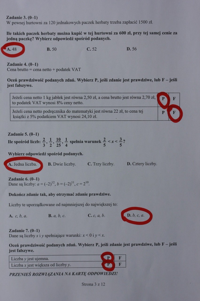 Egzamin gimnazjalny 2013: matematyka [ODPOWIEDZI DO TESTU!]. Sprawdź swoje wyniki!