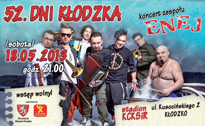Dni Kłodzka 2013: 18 maja zespół ENEJ wystąpi w Kłodzku!