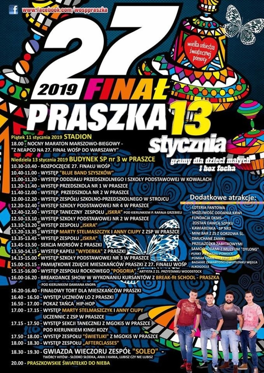 Program finału WOŚP 2019 w Praszce