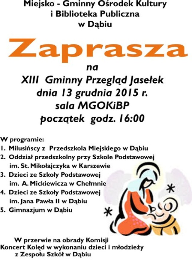 XIII Gminny Przegląd Jasełek - Dąbie 2015