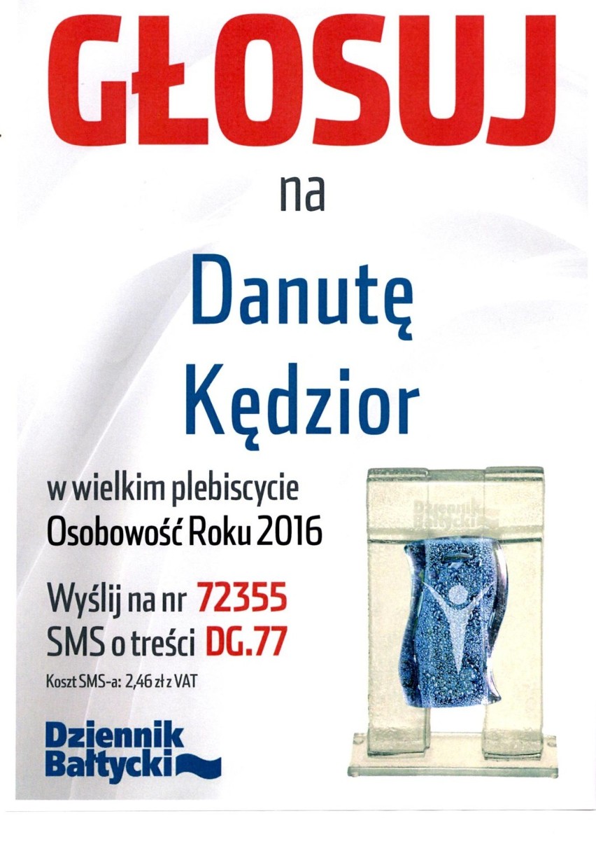 Osobowość Roku 2016 powiatu puckiego: Danuta Kędzior  SMS...