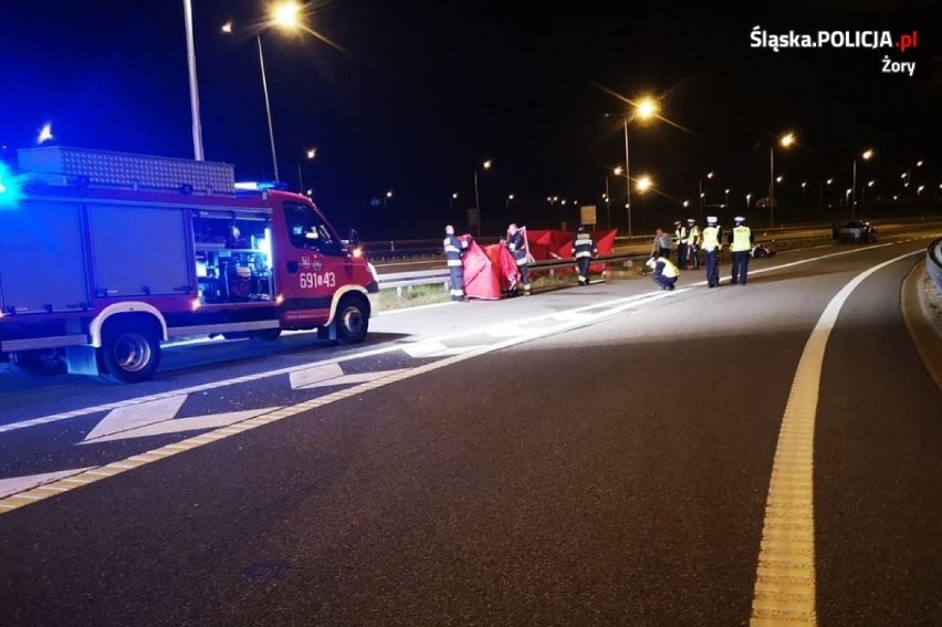 Tragiczny wypadek na A1 w Żorach. Zginął 20-letni motocyklista